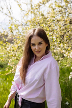 Učitajte sliku u preglednik galerije, Prugasta košulja sa vezom po želji — La Mary Fashion