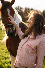 Učitajte sliku u preglednik galerije, Prugasta košulja sa vezom po želji — La Mary Fashion
