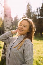 Učitajte sliku u preglednik galerije, Prugasta košulja sa vezom po želji — La Mary Fashion
